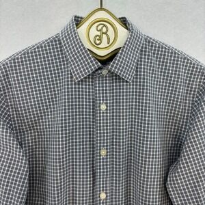 Banana Republic Button Down Shirt Men SMALL Check Standard‎ Fit Preppy Business